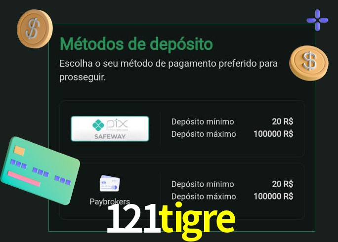O cassino 121tigre oferece uma grande variedade de métodos de pagamento